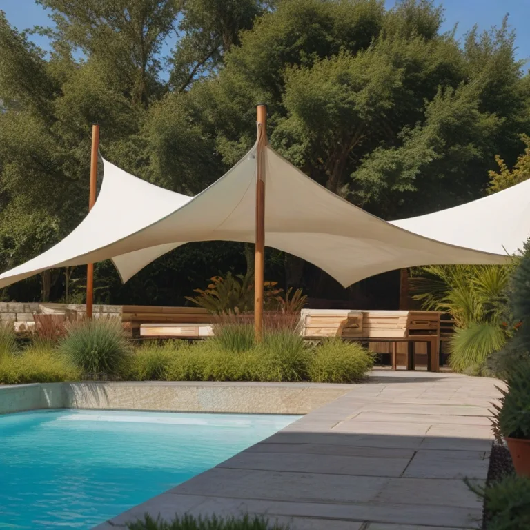 Tenda a vela per casa moderna in ticino